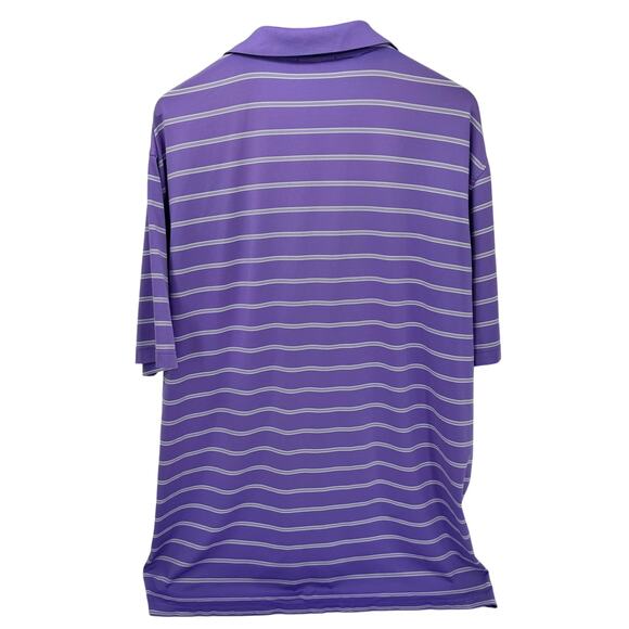 Peter Millar Polo Shirt Mens XL Purple Stripe Golf Activewear Summer Comfort - Picture 3 of 7